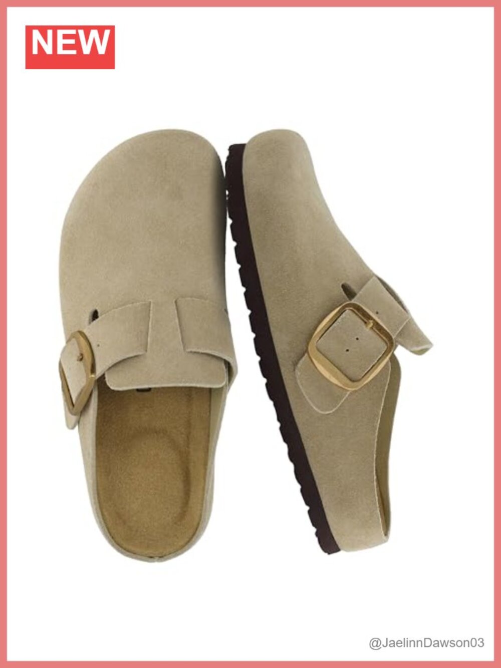 Genuine Leather Clogs for Women Comfortable Slip On Adjustable Buckle Memory